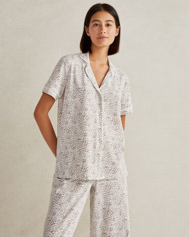 Organic Cotton Jersey Animal Print Pajama Shirt