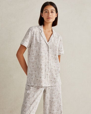 Organic Cotton Jersey Animal Print Pajama Shirt