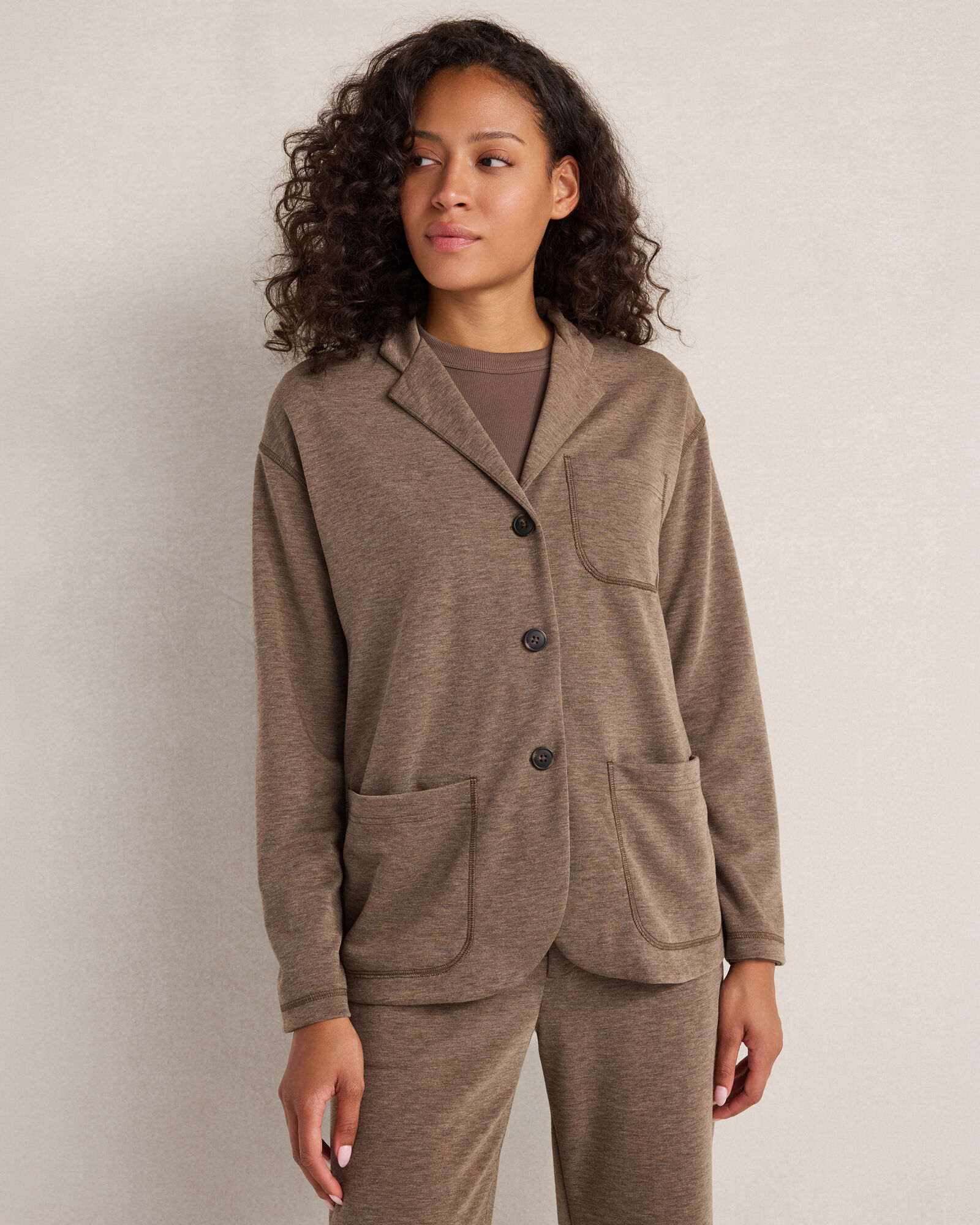 Soft Knit Collared Jacket