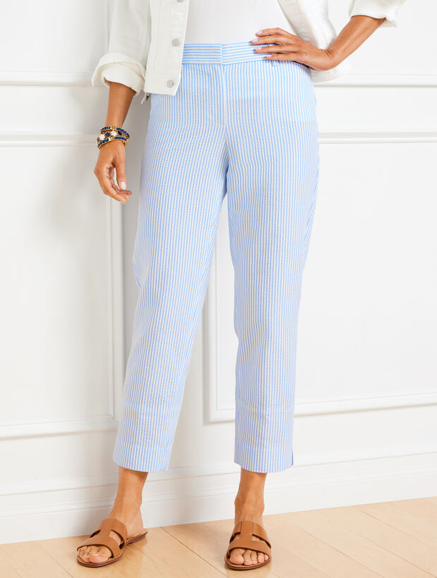 Seersucker Perfect Crops - Cruise Stripe