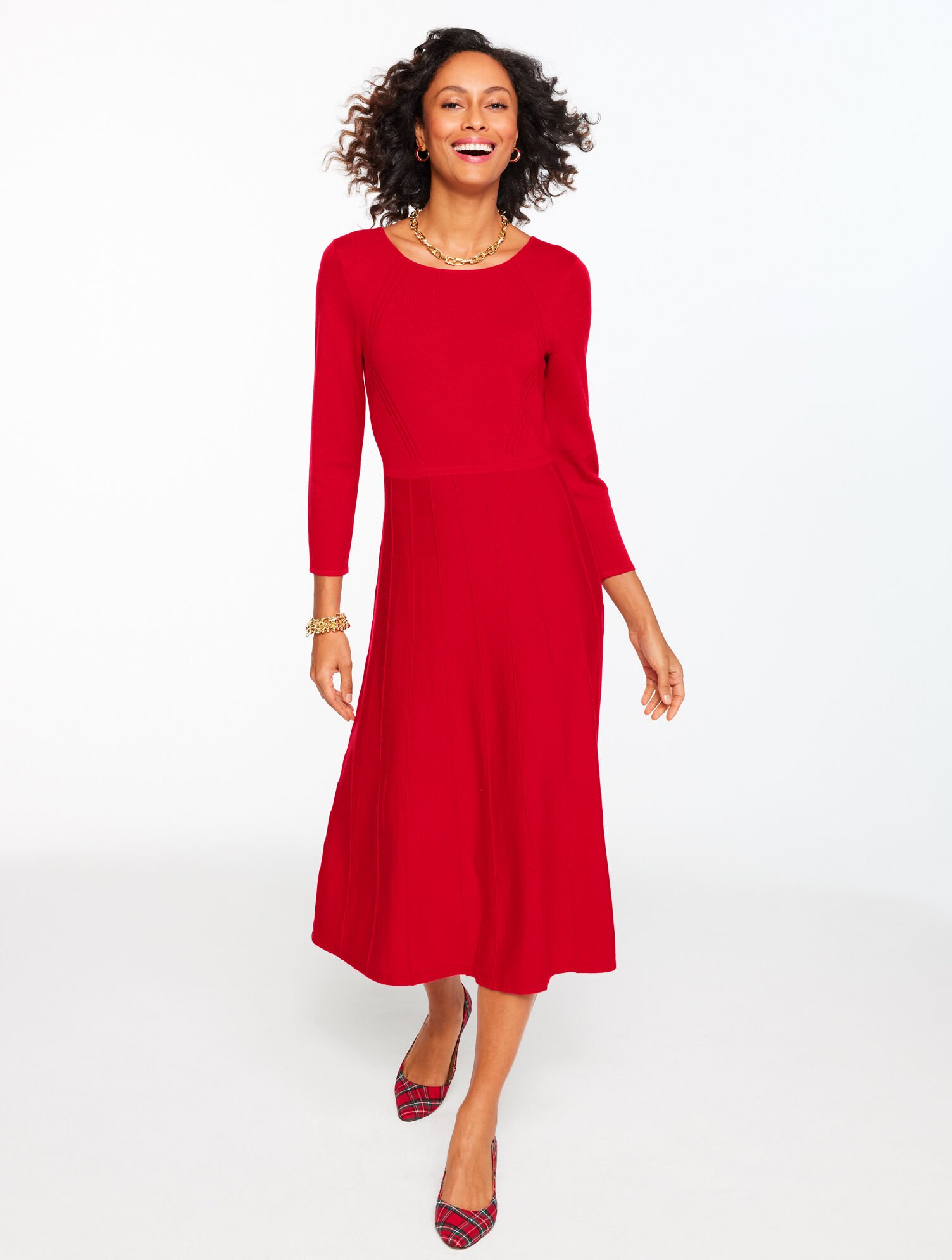 Merino Wool Pleated Sweater Dress