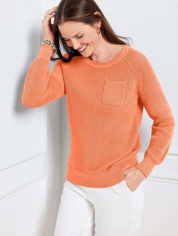 Patch Pocket Crewneck Sweater Talbots