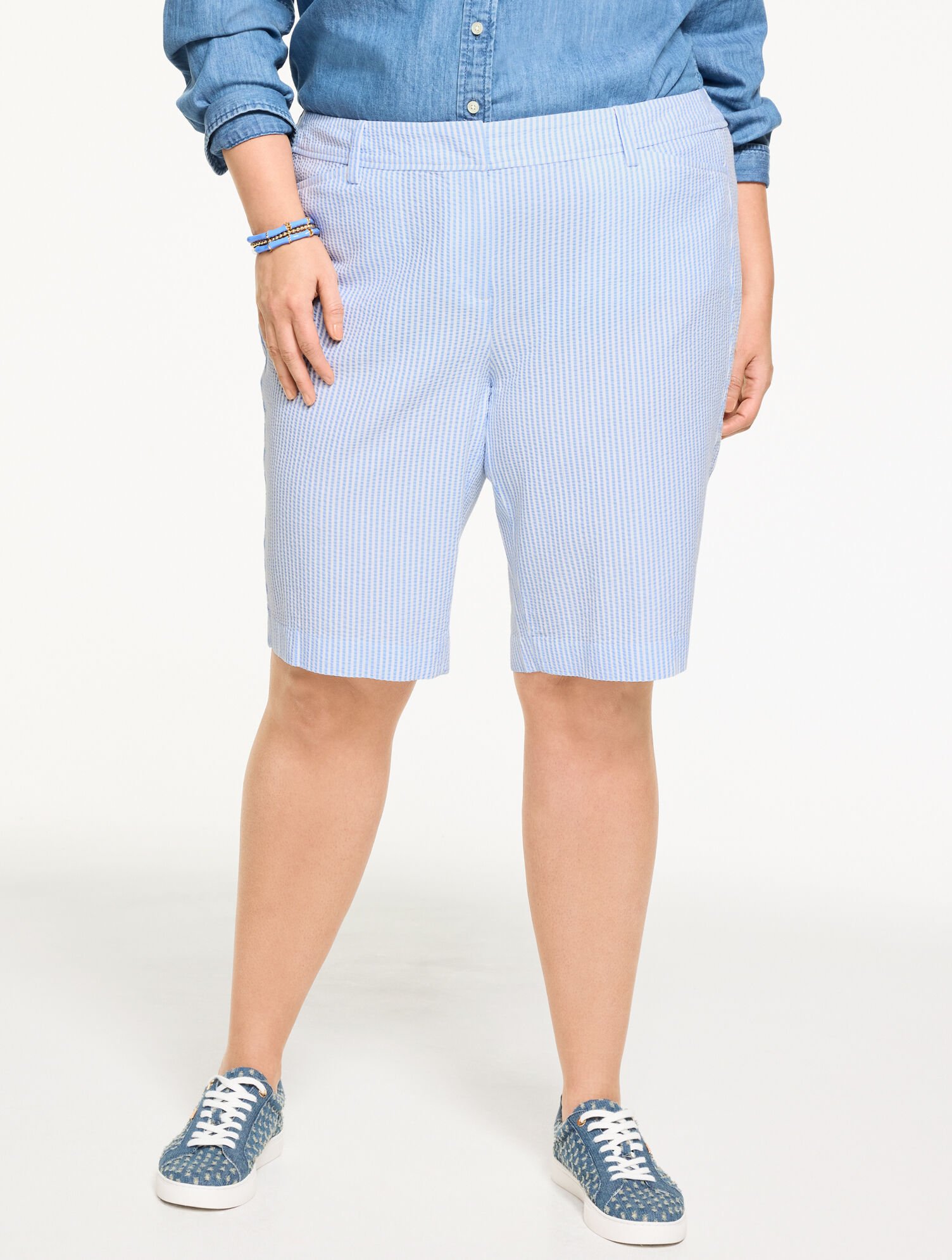 Perfect Shorts - Seersucker - 10&rdquo;
