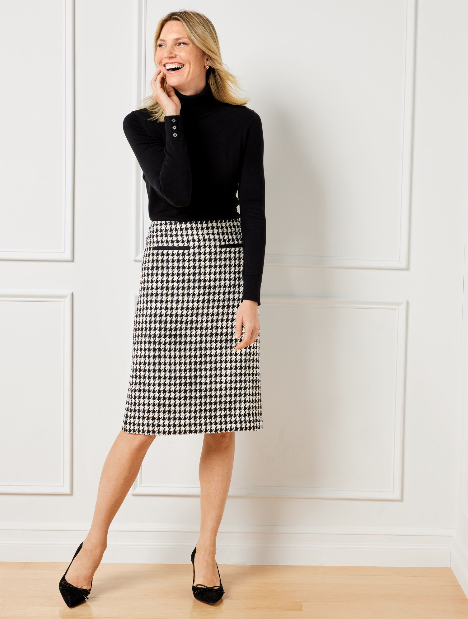 A-Line Skirt - Houndstooth Tweed | Talbots