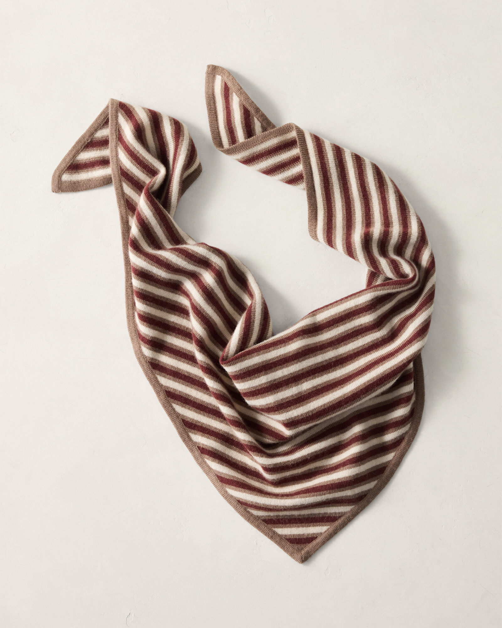 Wool and Cashmere Striped Triangle Scarf