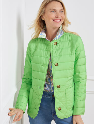 Quilted Collarless Jacket