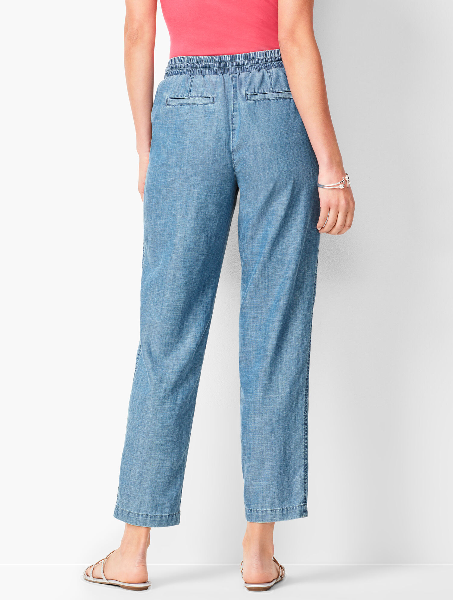 Chambray Easy Drawstring Pant | Talbots