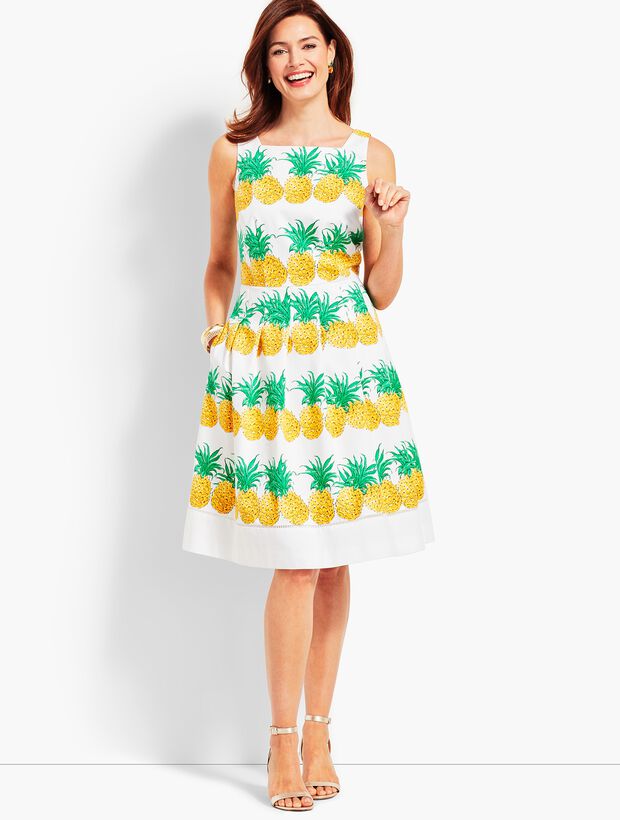 Fresh Pineapple Fit-and-Flare Dress