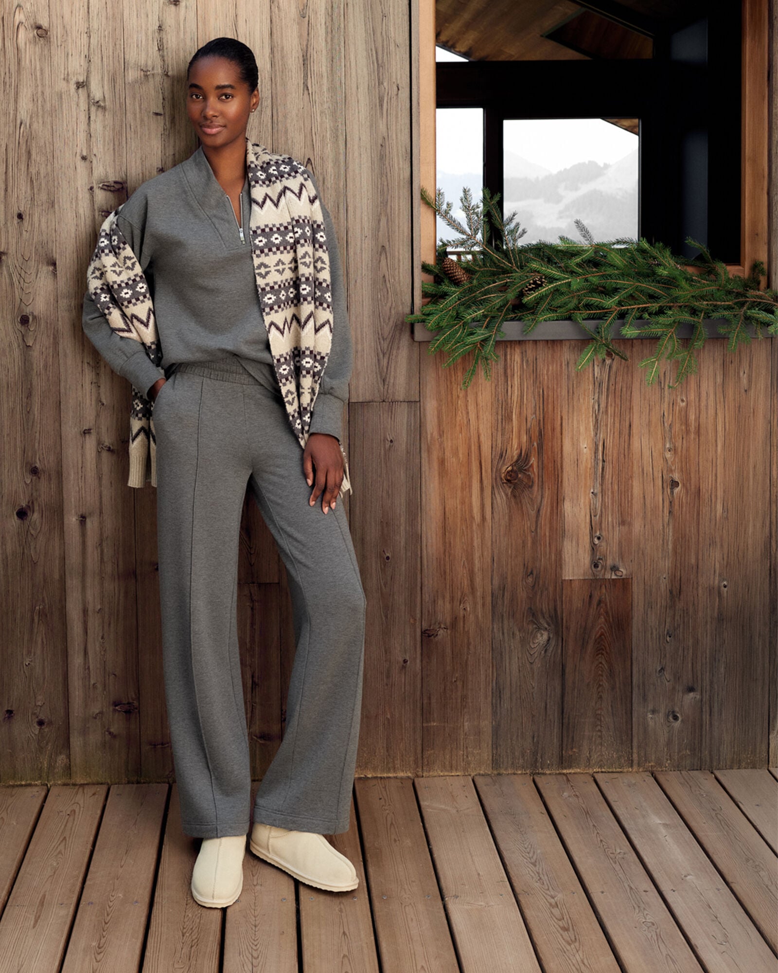 Fleece Pintuck Wide Leg Pants | Haven Well Within