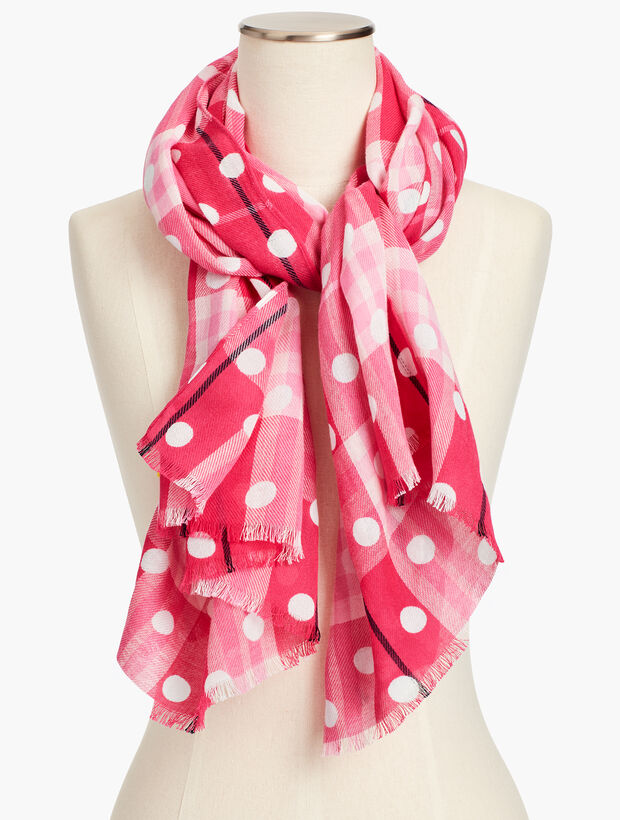 Polka Dot Plaid Scarf