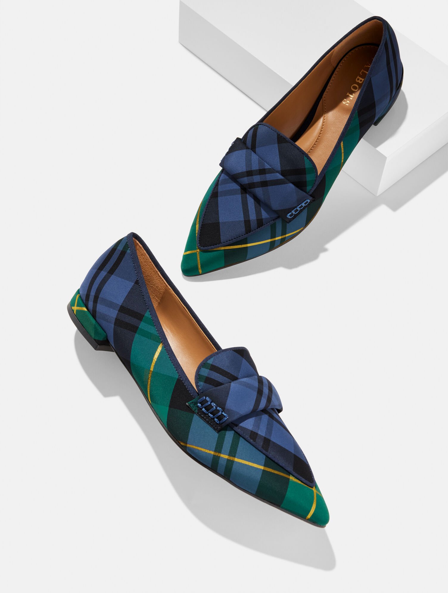 Scarlet Pointed Toe Loafers - Sloane Tartan