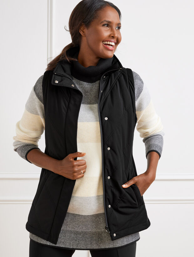 Channel Quilted Rib Trim Vest