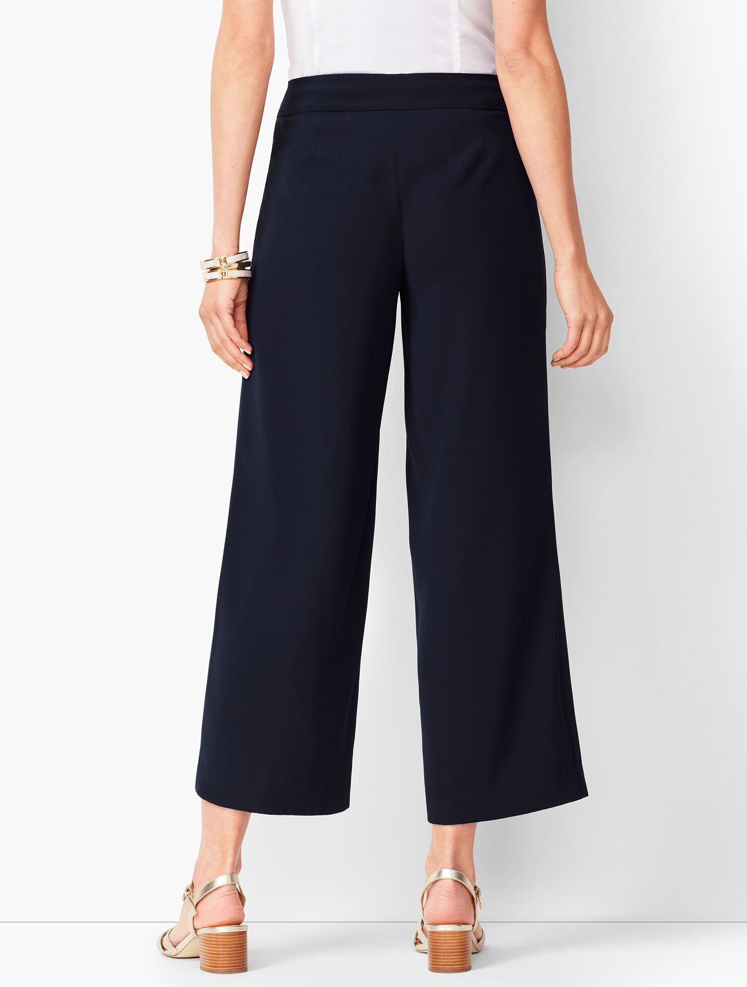 Crepe Wide-Leg Crops
