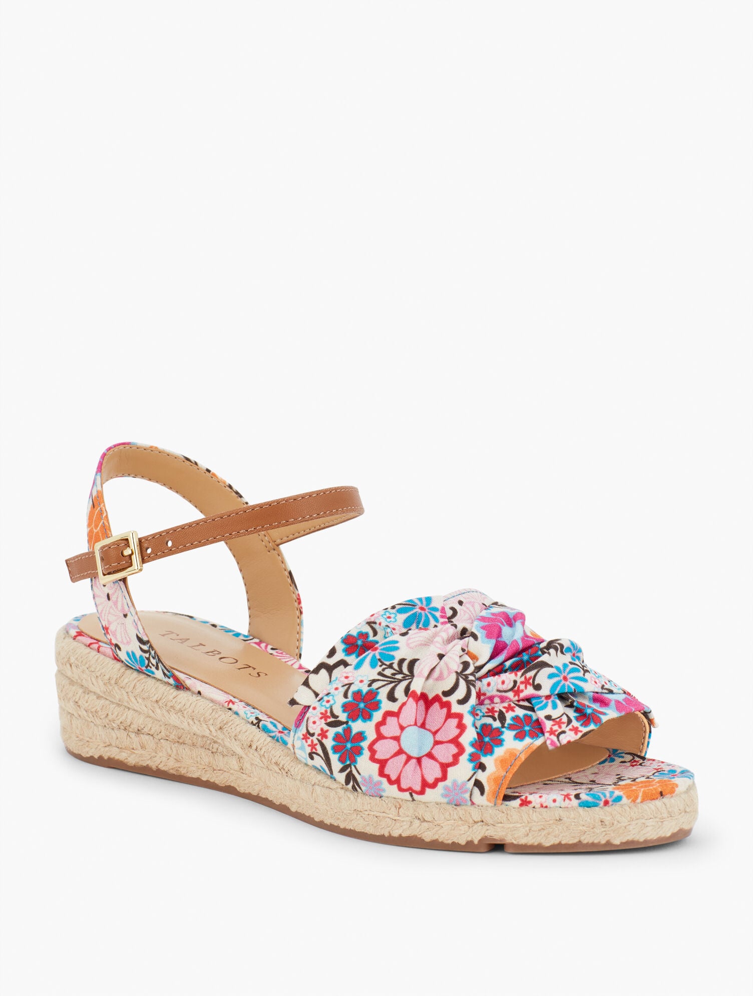 Pamela Twist Floral Tile Espadrille Wedges