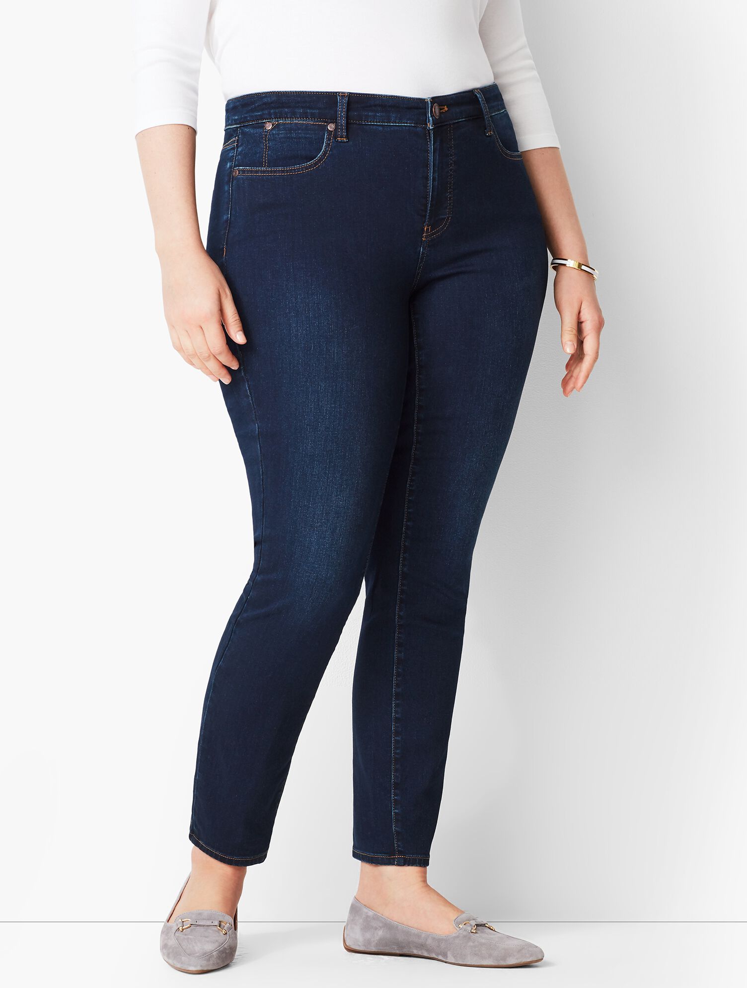 Plus Size Slim Ankle Jeans - Indy Wash