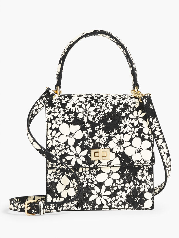 Neely & Chloe™ Bicolor Blossoms Top Handle Saffiano Leather Bag | Talbots