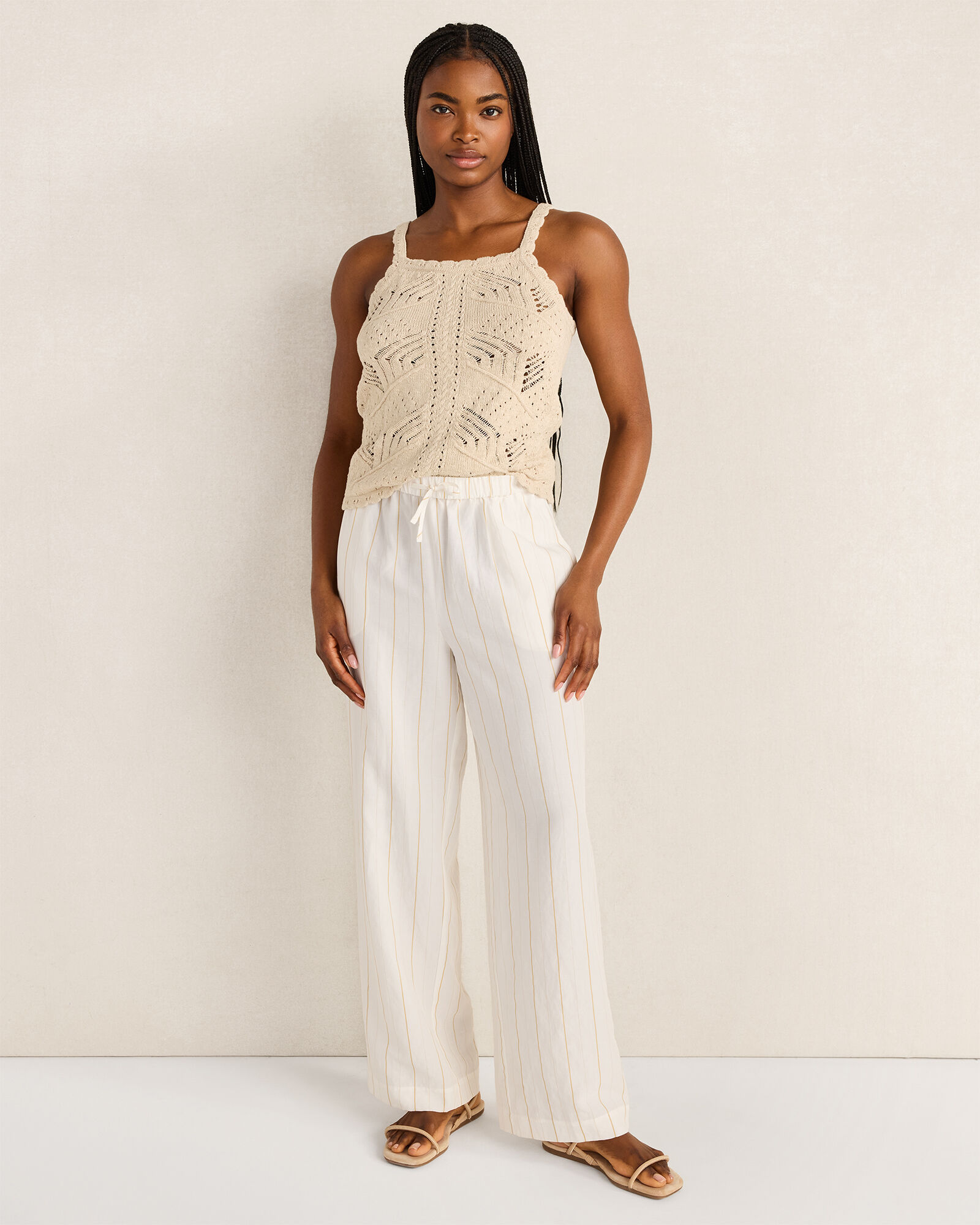 Organic Cotton Pointelle Stitch Sweater Cami