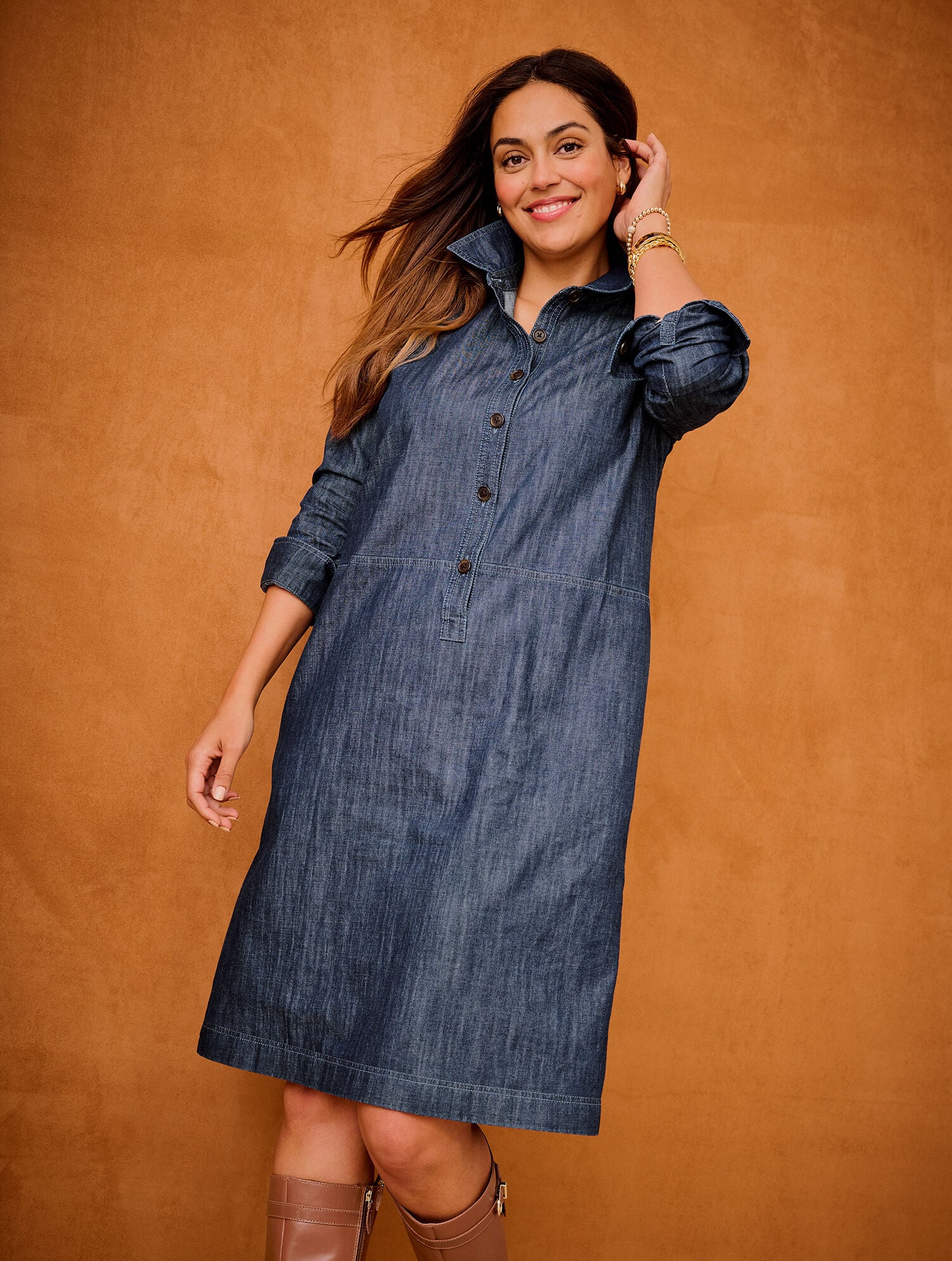 Denim Popover Shirtdress | Talbots Denim Popover Shirtdress | Talbots
