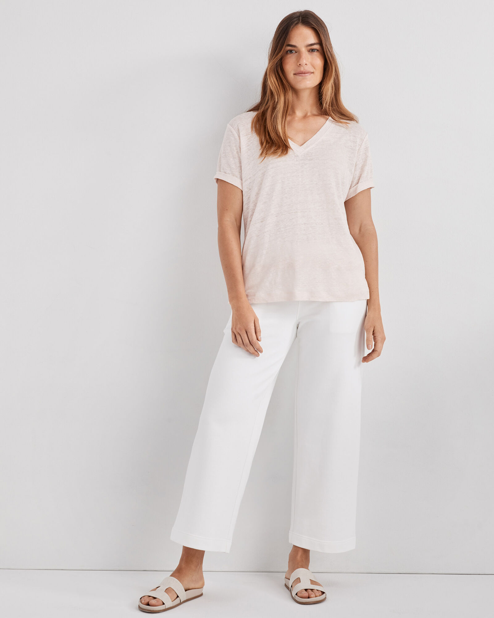 Organic Cotton French Terry Wide Leg Pants
