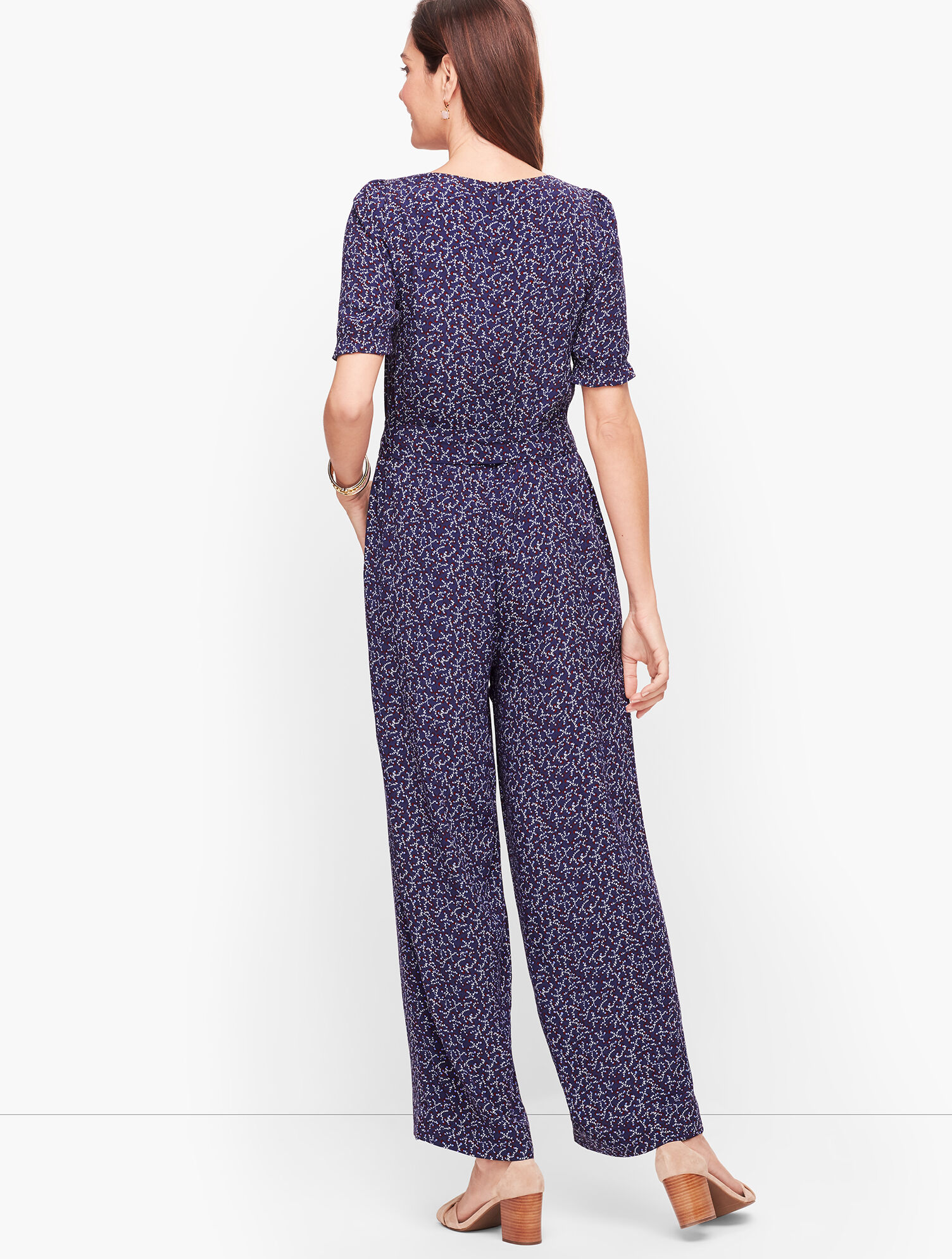 V-Neck Jumpsuit - Floral