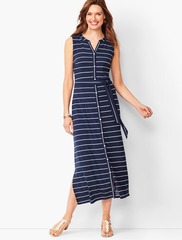 knee length dresses for ladies Rainbow Striped Maxi Dress