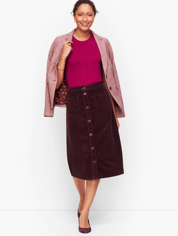 Wide Wale Corduroy A-Line Skirt