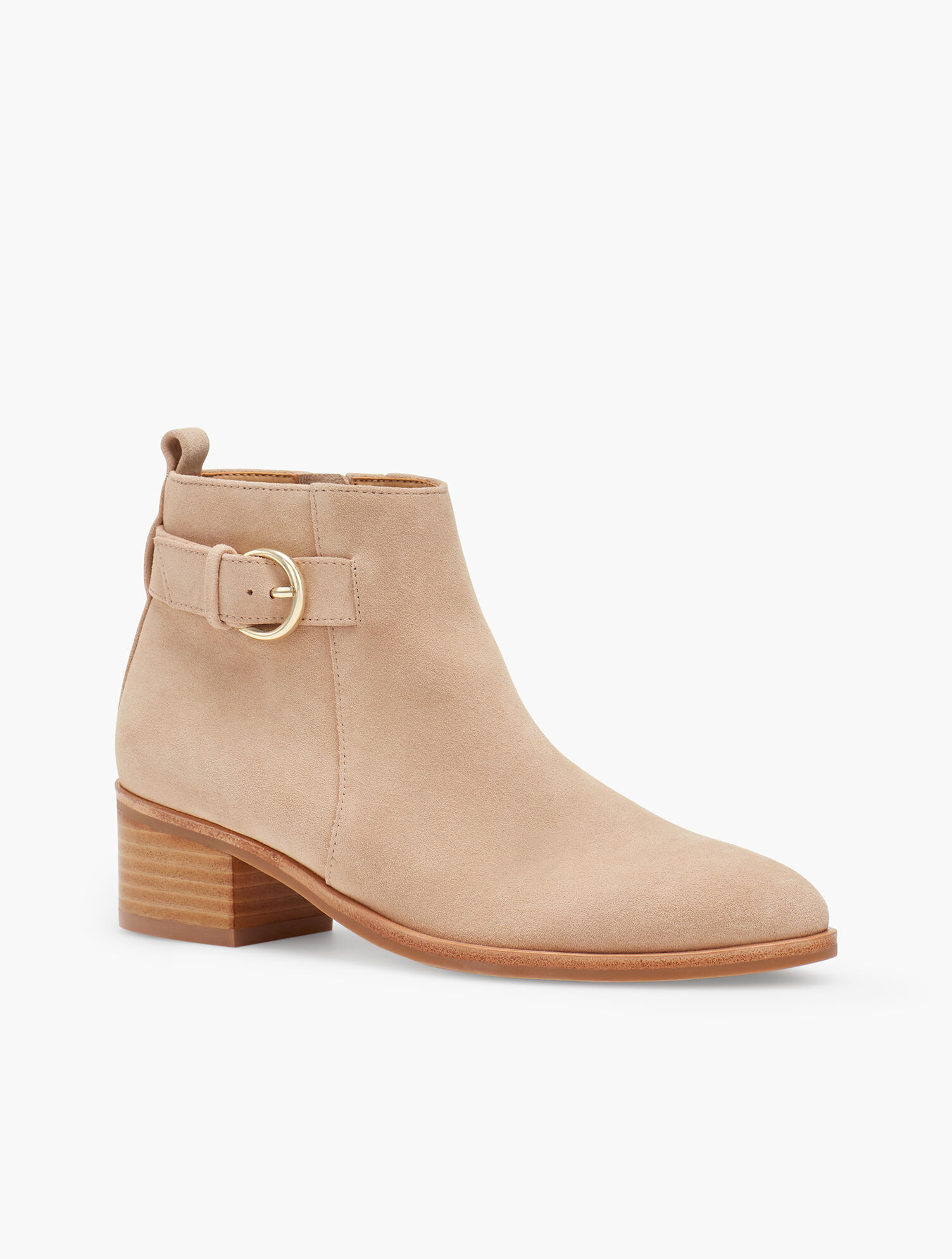 Via Buckle Booties - Suede