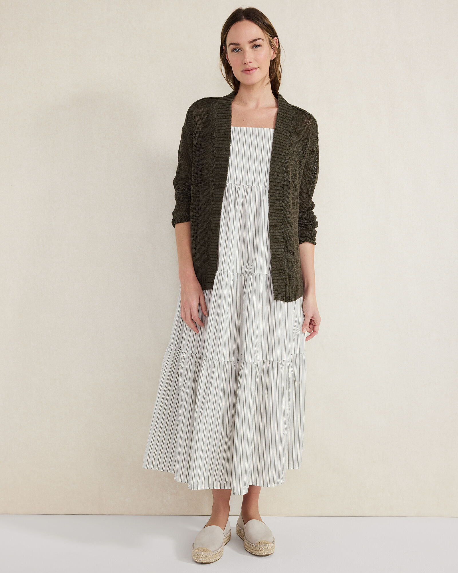 Organic Cotton Linen Tape Yarn Cardigan