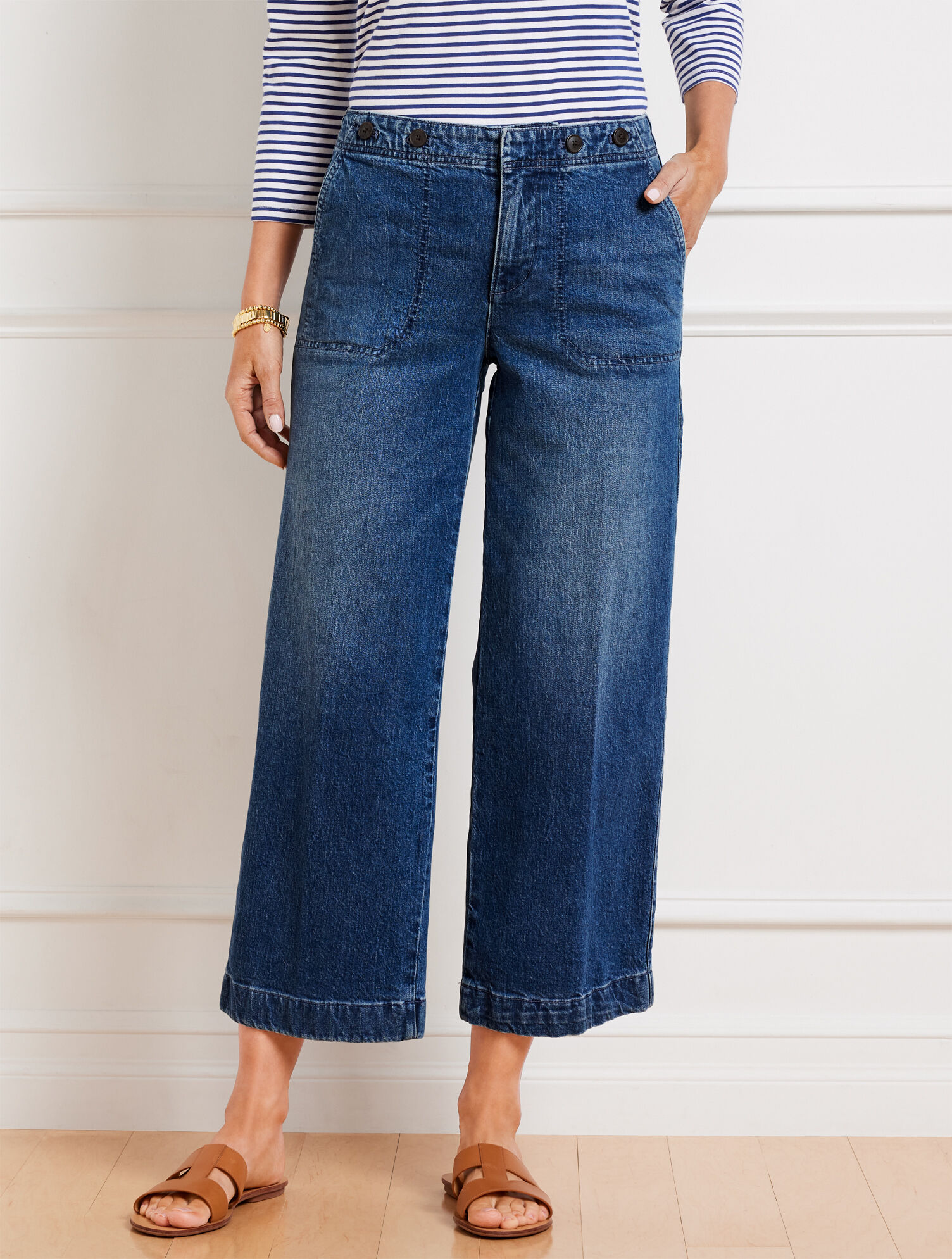 Crop Wide Leg Jeans Cora Wash Talbots