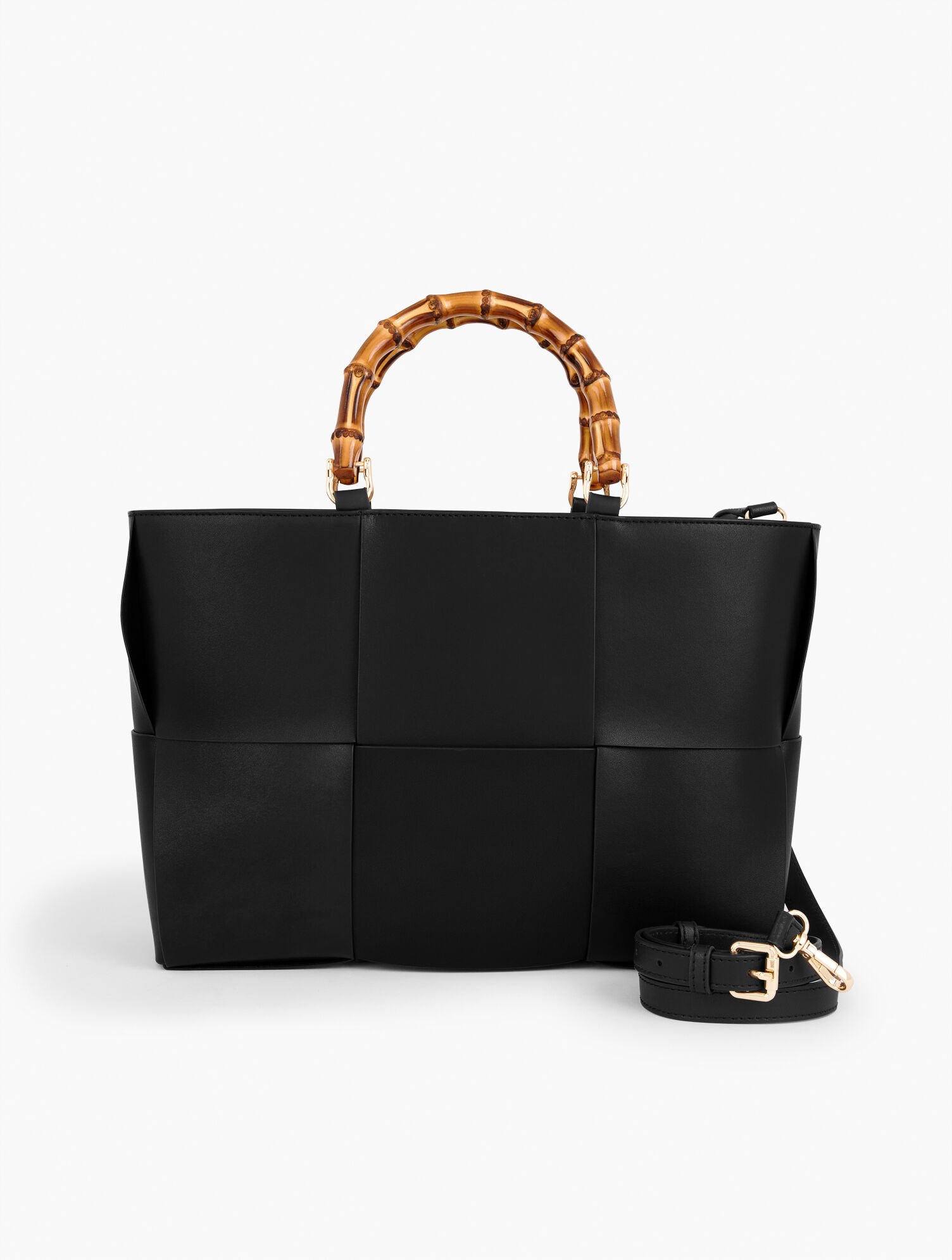 Bamboo Handle Woven Vachetta Tote | Talbots
