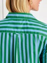 Cotton Button Front Shirt - Garden Stripe