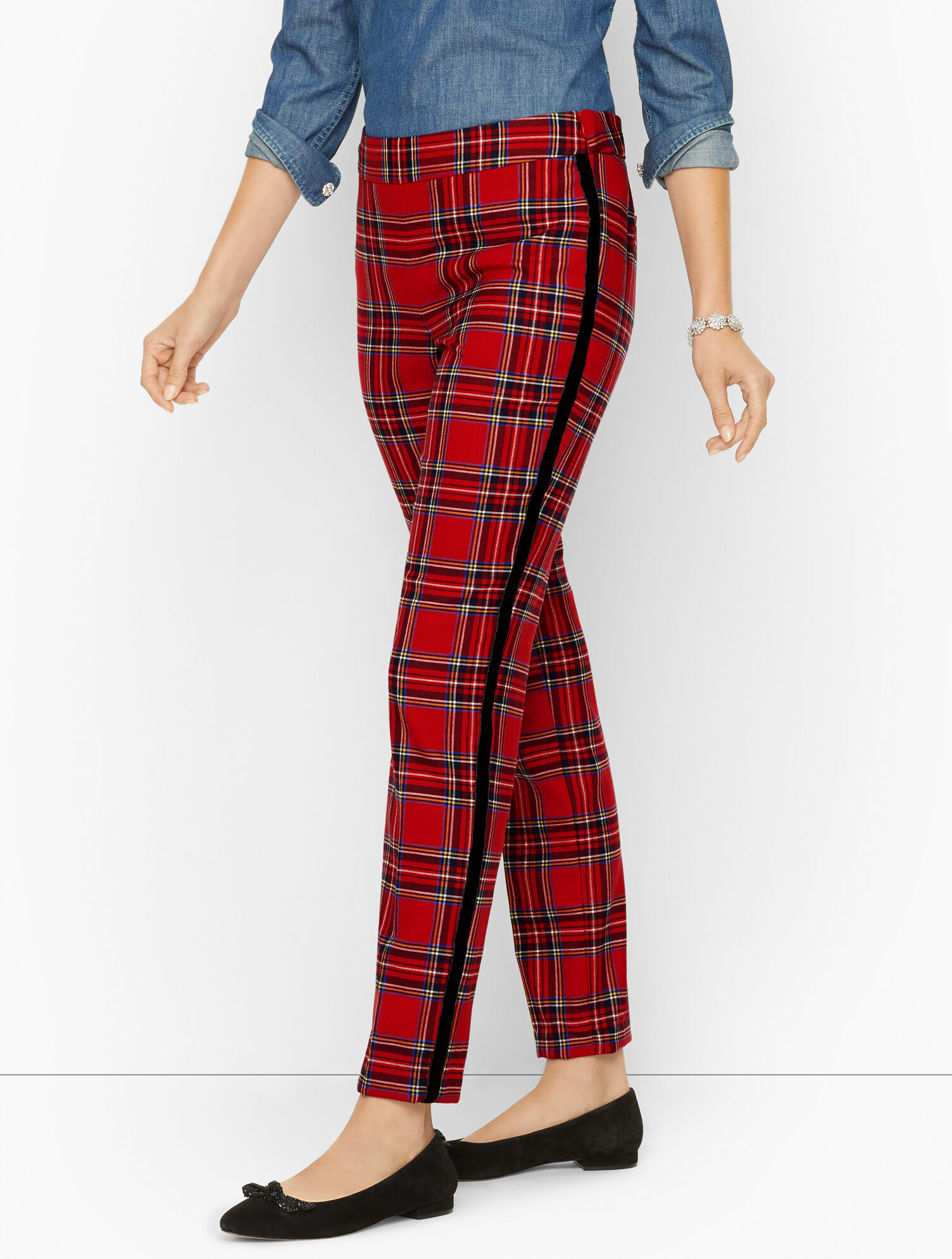 Slim Leg Pants - Mountain Plaid