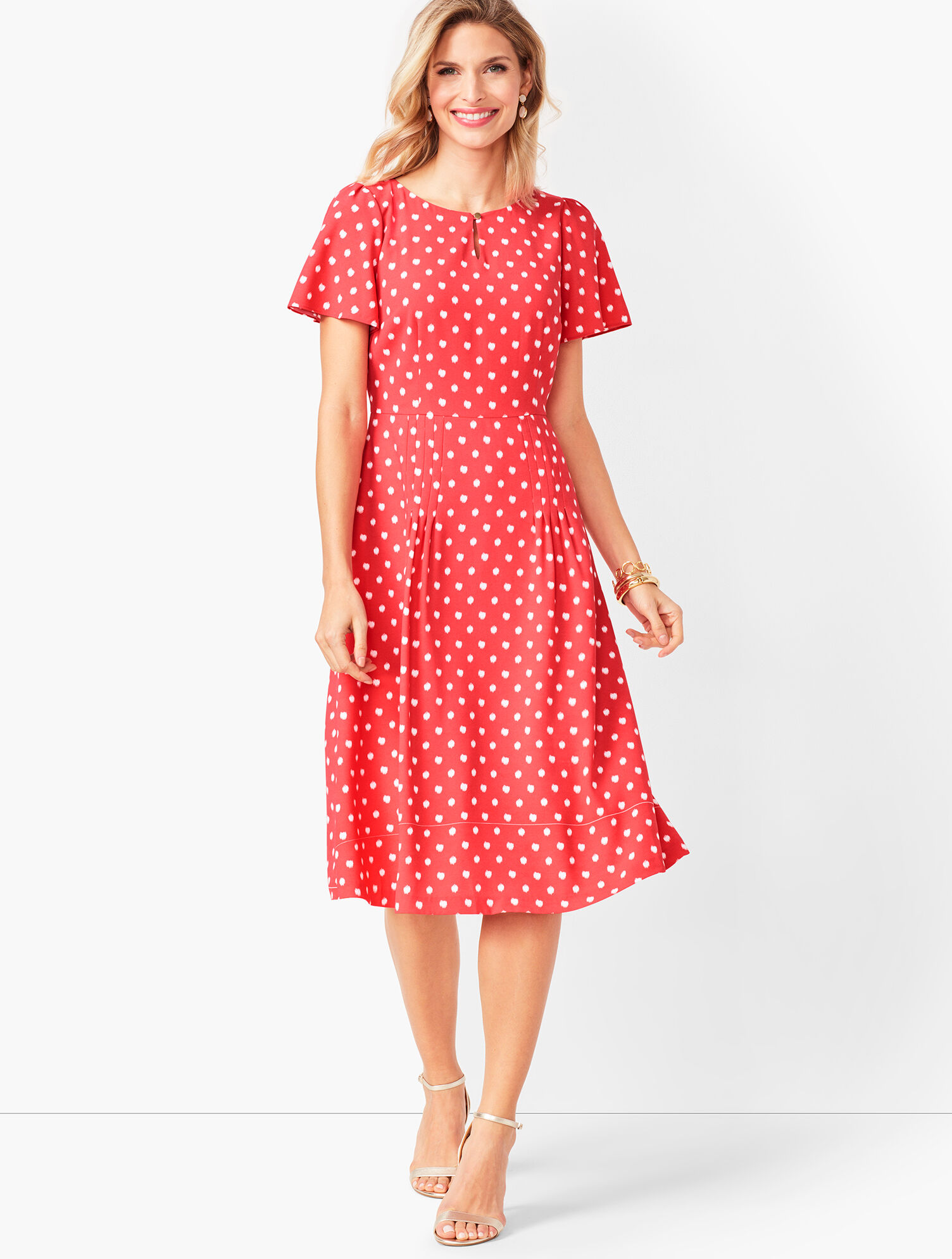 Ikat Dot Fit &amp; Flare Dress