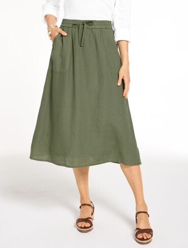 Linen Fit & Flare Skirt