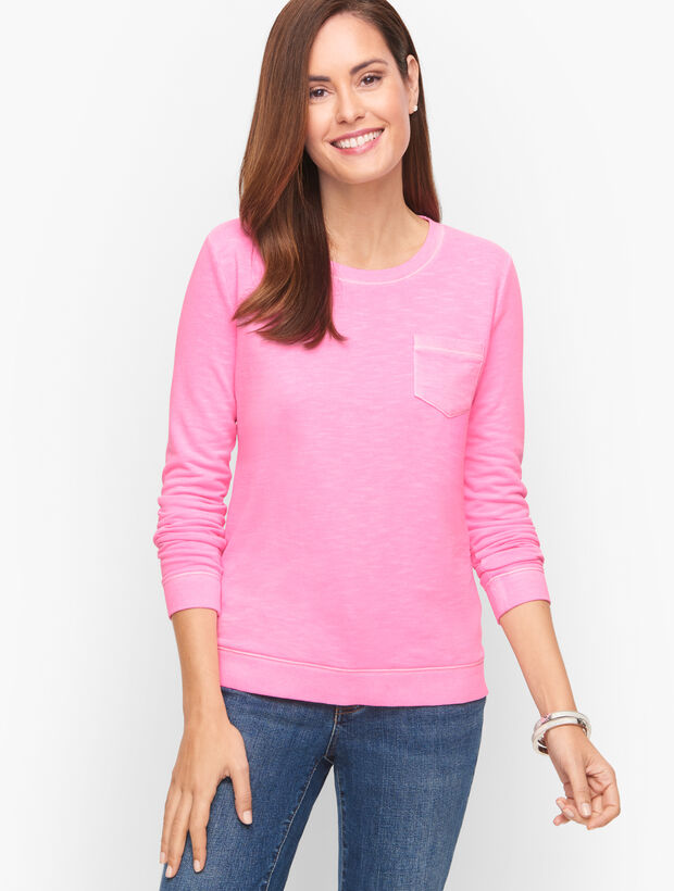 Pocket Crewneck Sweatshirt - Neon Garment Dye
