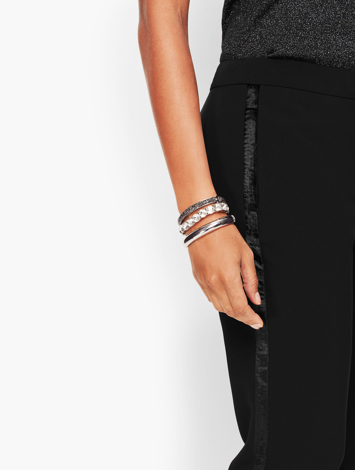 Stretch Crepe Tuxedo Pants