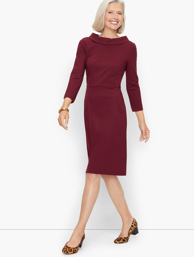 Refined Ponte Knit Mockneck Dress