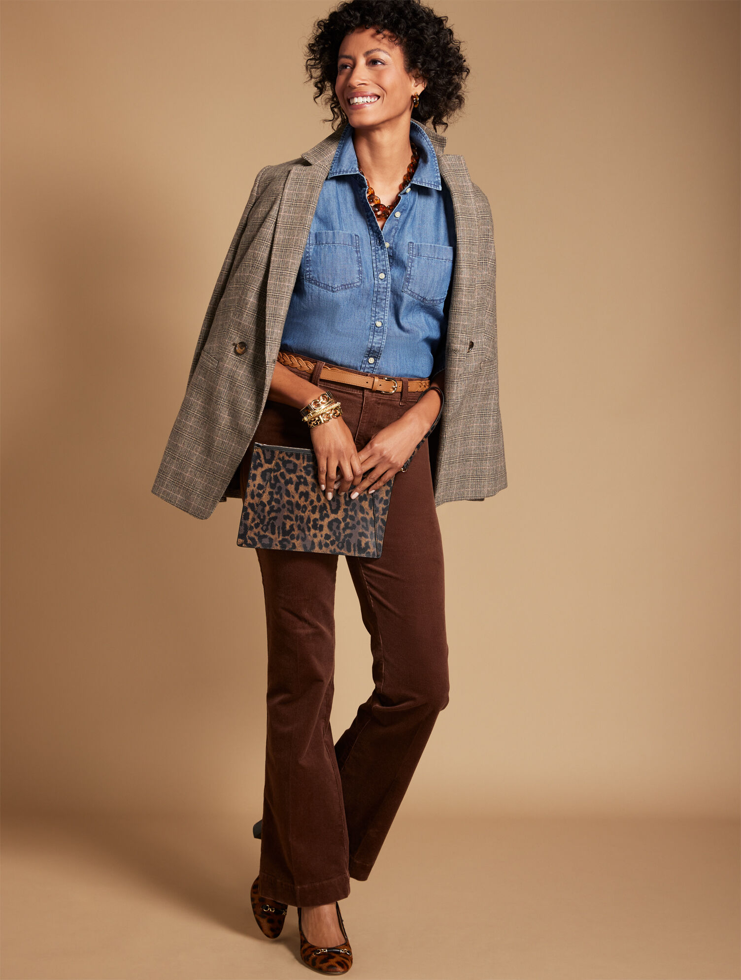Italian Wool Blend Blazer - Glen Plaid