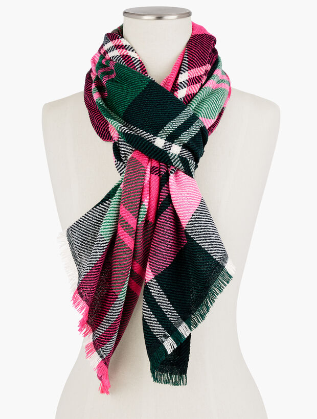 Colorblock Plaid Oblong Scarf