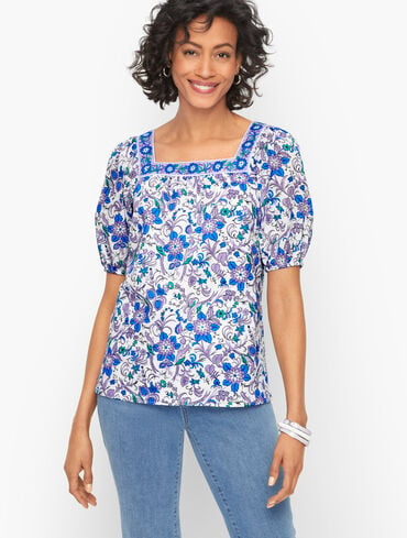 Square Neck Top - Songbird Floral