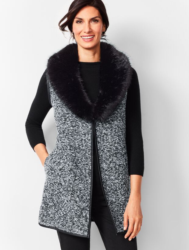 Fur-Trim Boucle Vest