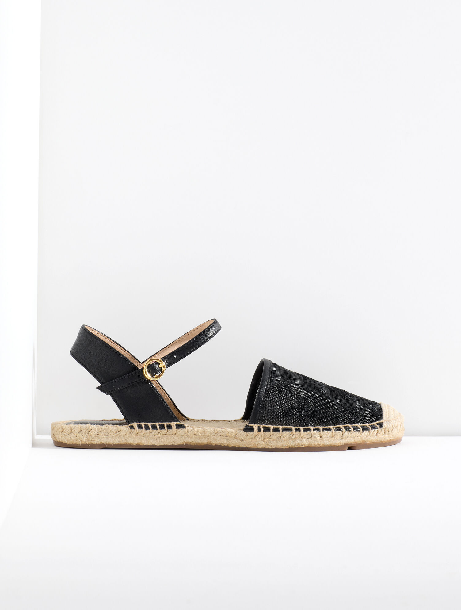 Izzy d&rsquo;Orsay Espadrille Flats - Embroidered Mesh