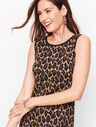 Jacquard Cheetah Print Sheath Dress