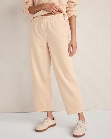 Organic Cotton Terry Barrel Leg Pants