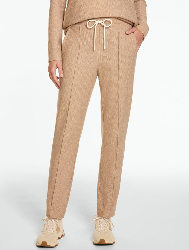Tapered Leg Pants - Textured Herringbone