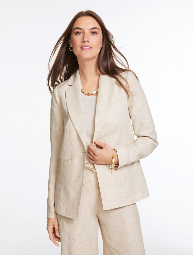 Classic Linen Single Button Blazer