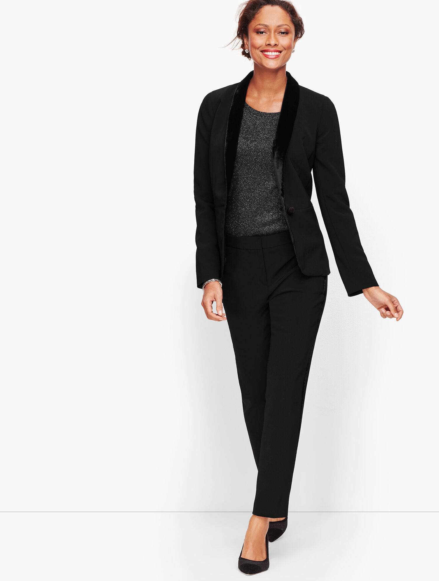 Stretch Crepe Tuxedo Pants