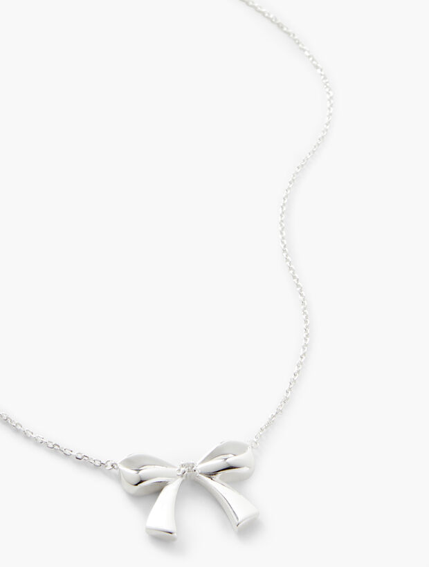 Sterling Silver Bow Necklace 