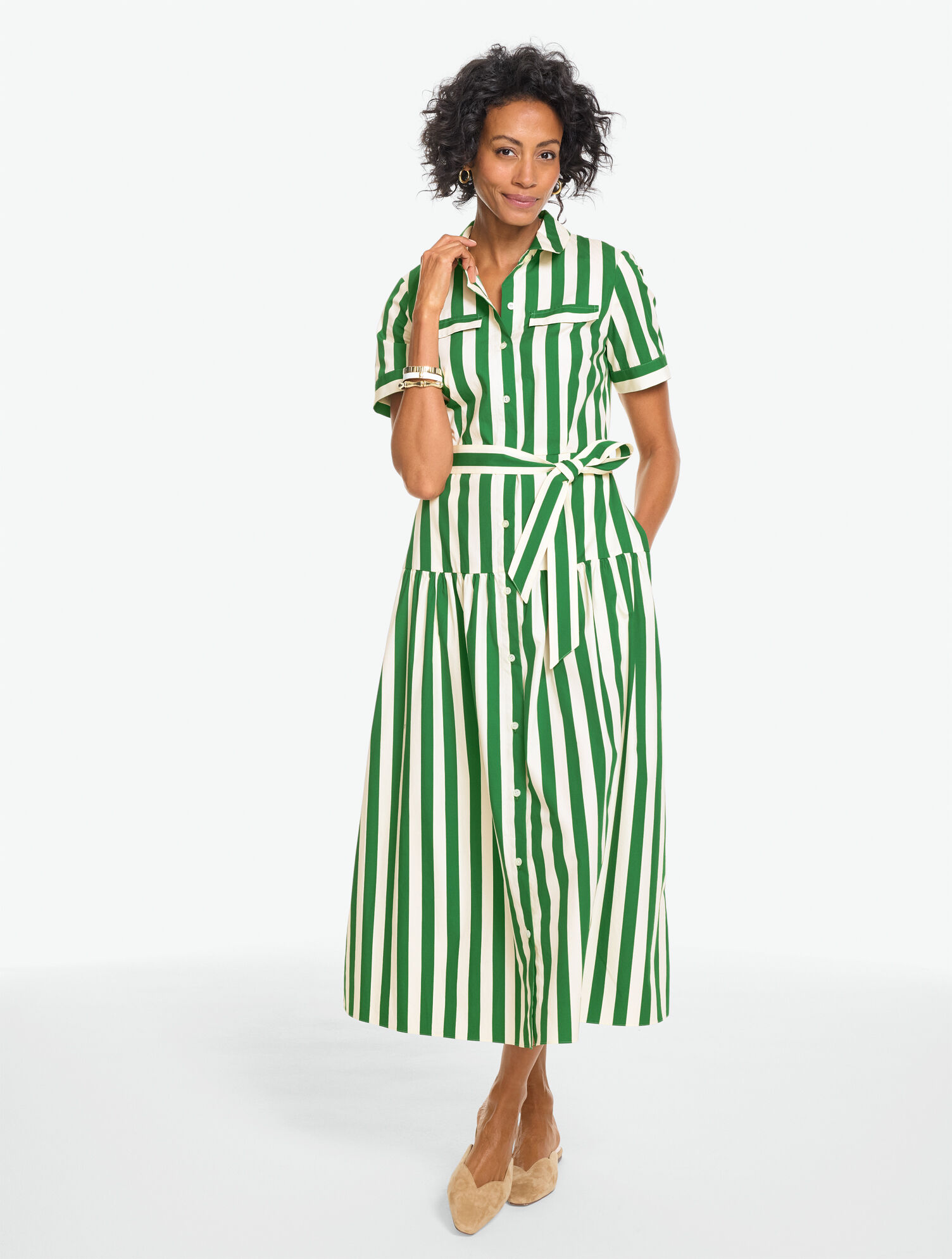 Poplin Shirtdress - Bold Stripe