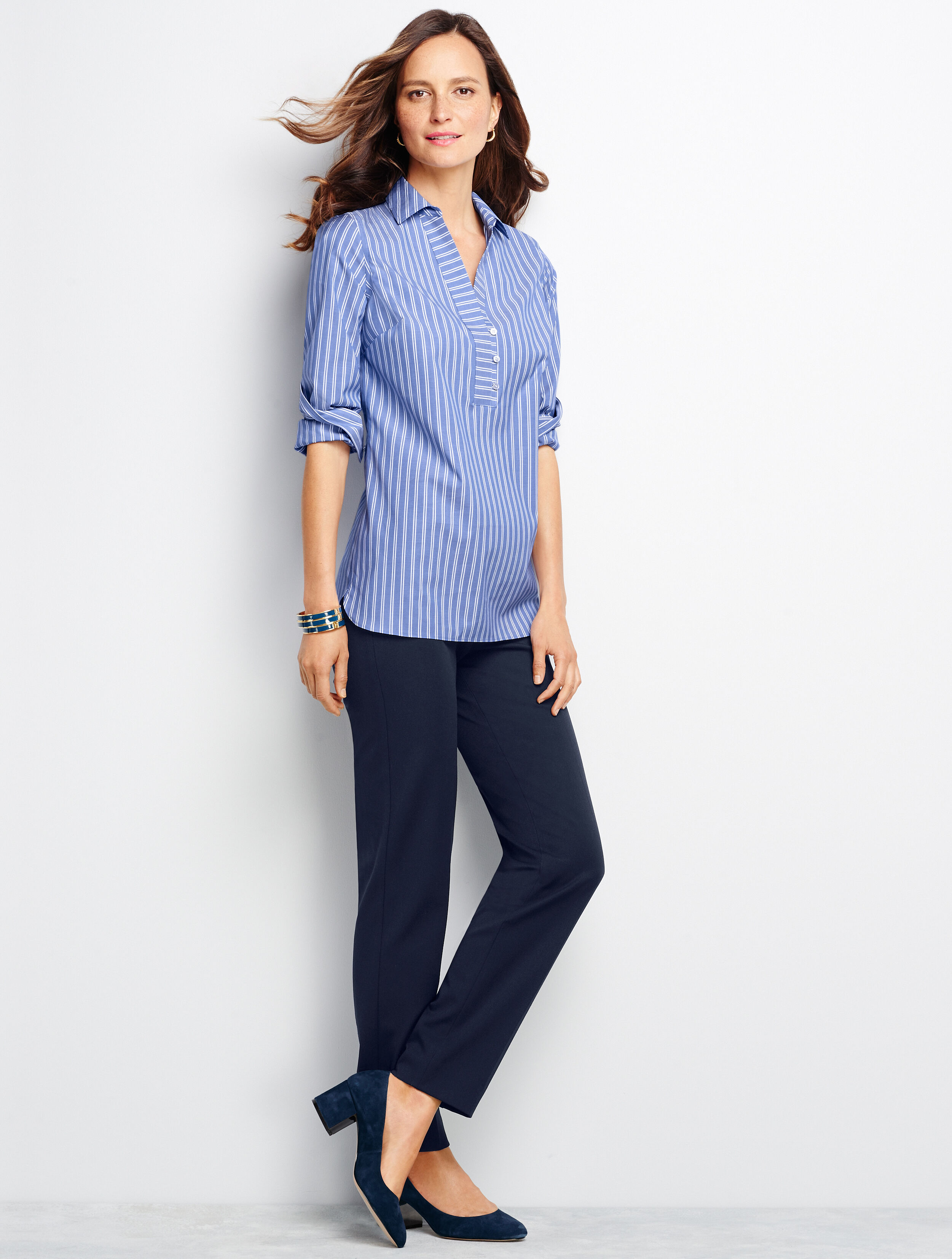 Refined Bi-Stretch Straight-Leg Pants
